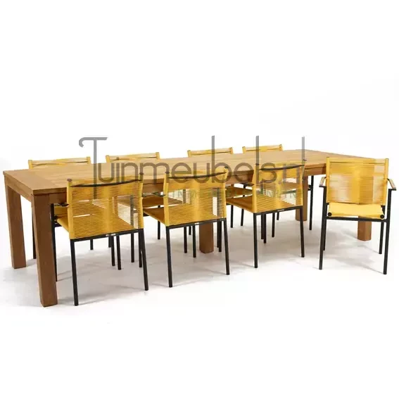 Tuinstoel Jakarta lemon met Colombo tafel 300 cm