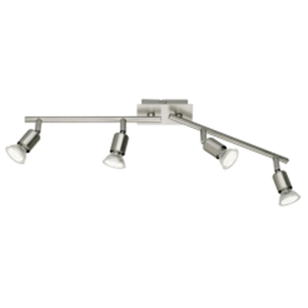 LED Plafondspot - Trion Nimo - GU10 Fitting - 12W - Warm Wit 3000K - 4-lichts - Rechthoek - Mat Nikkel - Aluminium