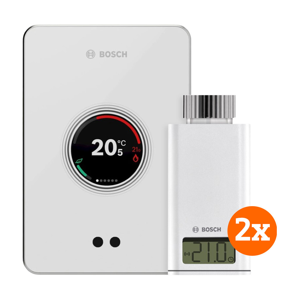 Bosch EasyControl CT200 wit + 2x Bosch EasyControl Smart Radiator Thermostat RT10-RF