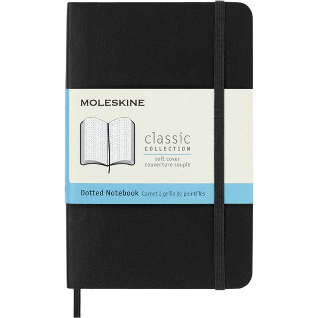 Notitieboek moleskine pocket 90x140 dots sc zw