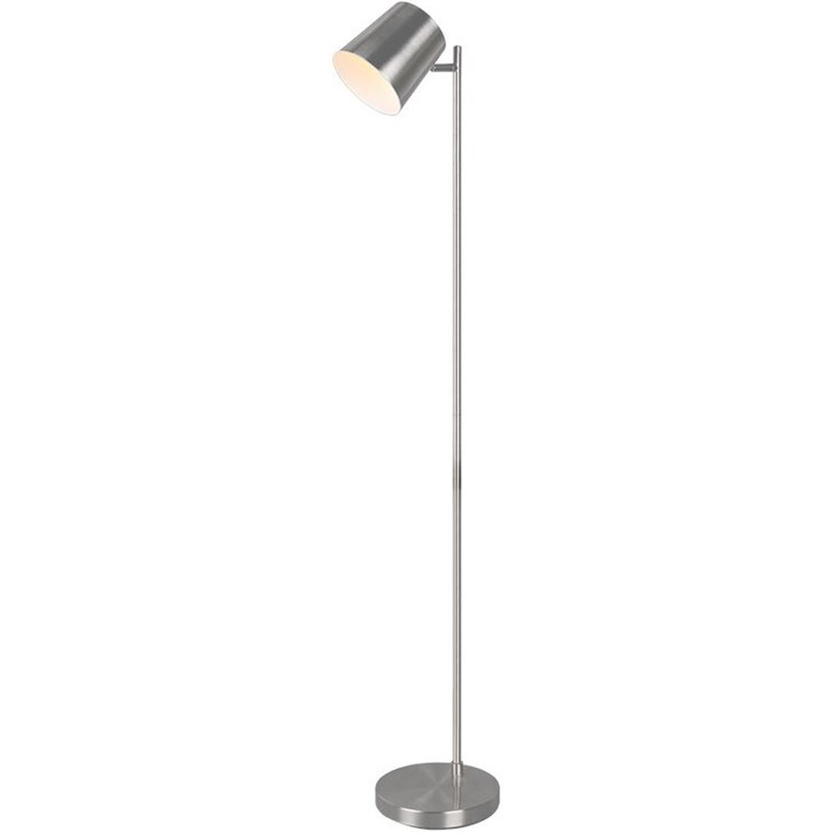 LED Vloerlamp - Trion Blade - 4W - Warm Wit 3000K - Dimbaar - Rond - Mat Nikkel - Aluminium