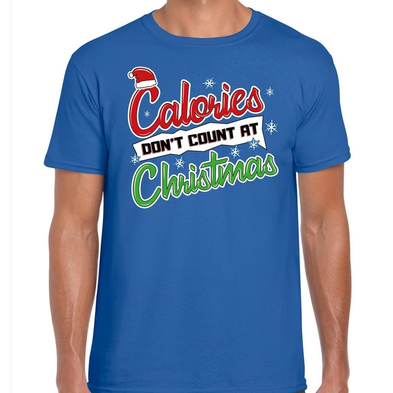 Fout Kerst shirt christmas calories blauw voor heren