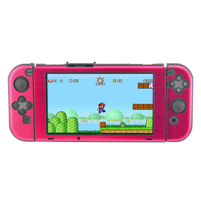 Aluminium Case Cover voor Switch Console en Joy Cons - Beschermhoes Roze