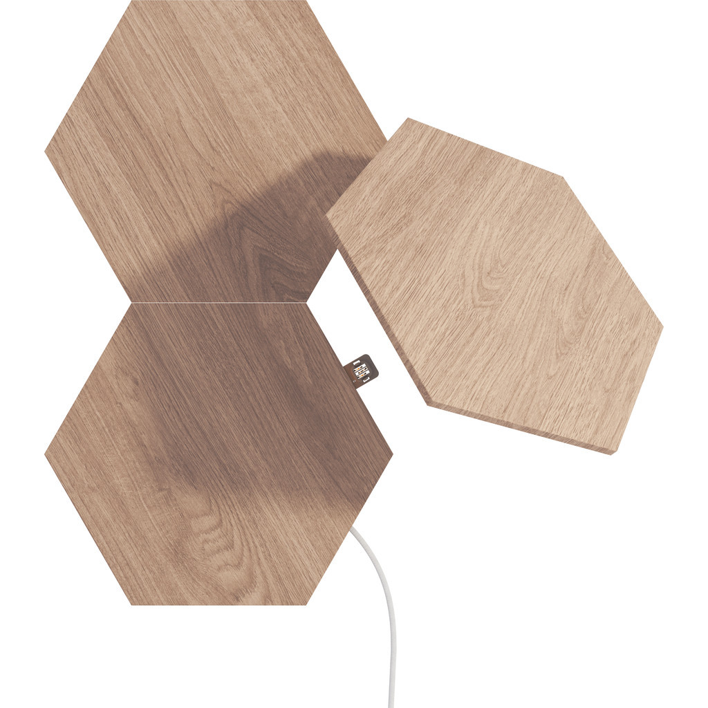 Nanoleaf Elements Wood Look Hexagons Expansion 3-Pack