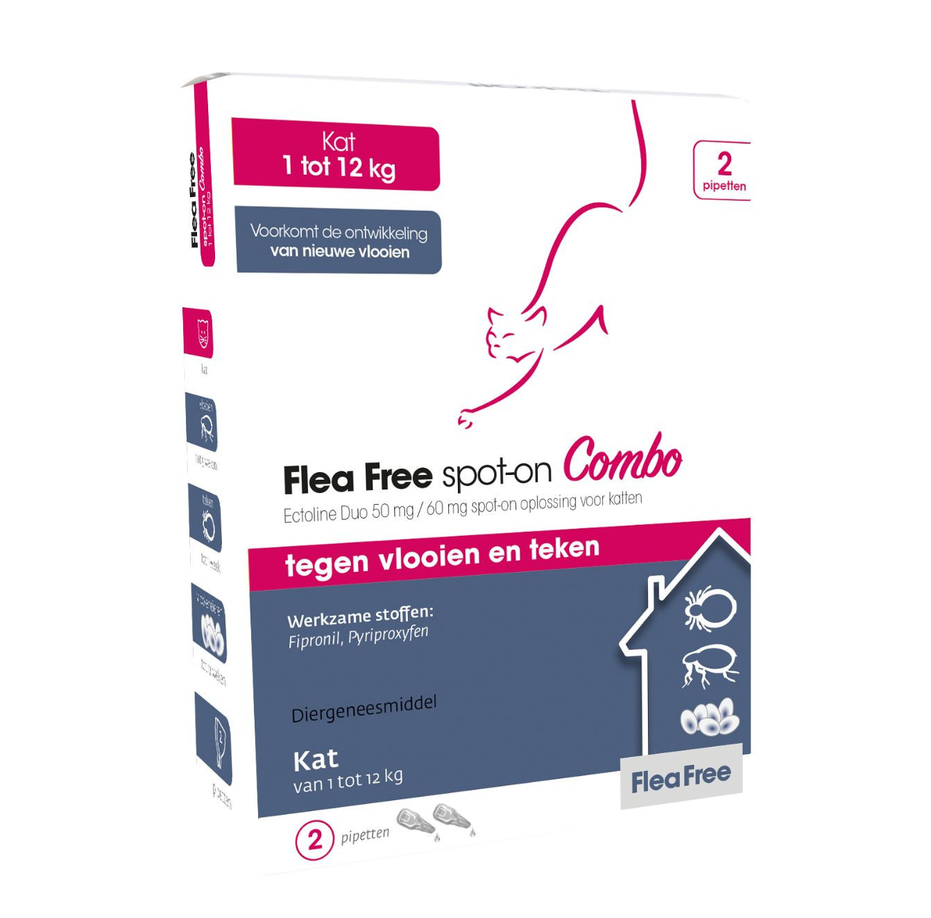 Flea Free Spot-On Combo voor katten 3 x 4 pipetten