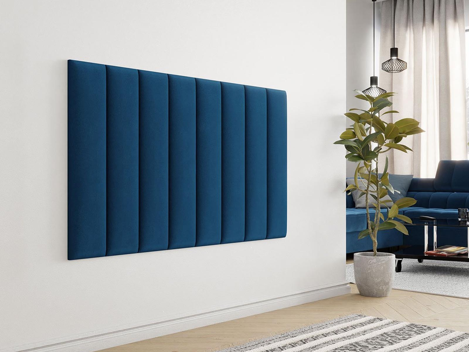 Wandpaneel FURANO 80x20 cm stof blauw