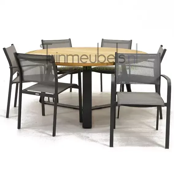 Tuinstoel Tosca dining met Basso 160 cm teaktafel