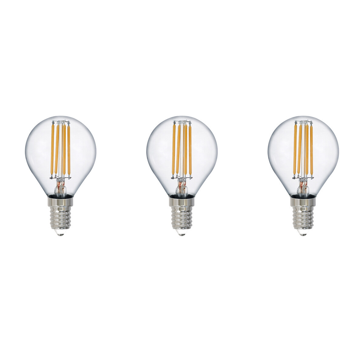 LED Lamp - Filament - Trion Tropin - Set 3 Stuks - E14 Fitting - 2W - Warm Wit-2700K - Transparant Helder - Glas