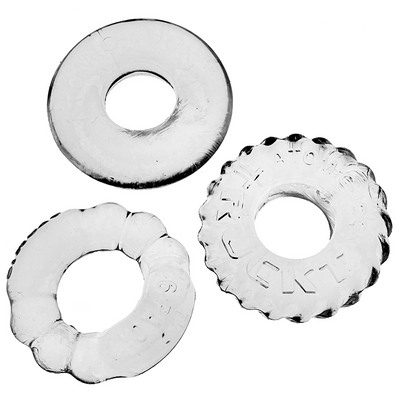 Oxballs Bonemaker - 3-pack Boner Cockring Kit - Clear