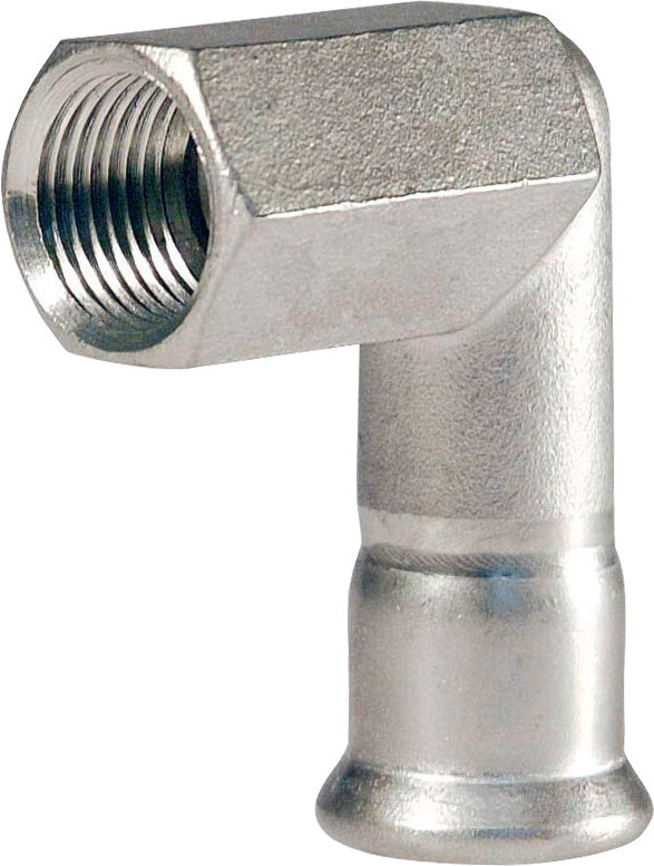 Bonfix Pressfitting RVS 316L Kniekoppeling 90° 1 x 28 - lange binnendraad (RP) x press - (m-profiel)