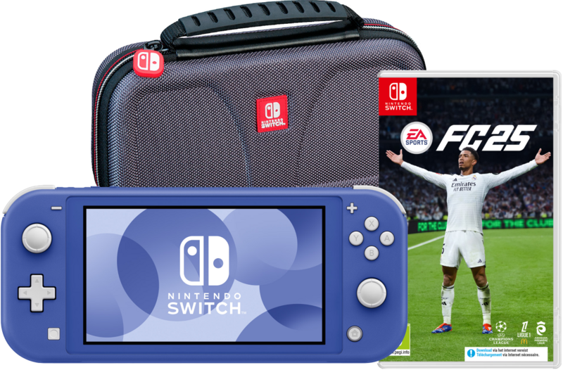 Nintendo Switch Lite Blauw + EA Sports FC 25 + Bigben Beschermtas