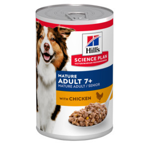 Hill&apos;s Mature Adult 7+ met kip nat hondenvoer (blik 370 g) 1 tray (12 x 370 g)