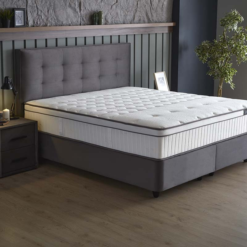 2-Persoons Boxspring met opbergruimte Modebedd - Antraciet - Antraciet 140x200 cm - Pocketvering - Inclusief Topper - Dekbed-Discounter.nl