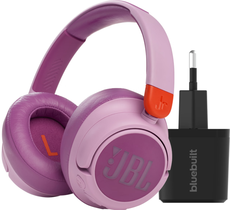 JBL JR460NC Roze + BlueBuilt Quick Charge Oplader met Usb A