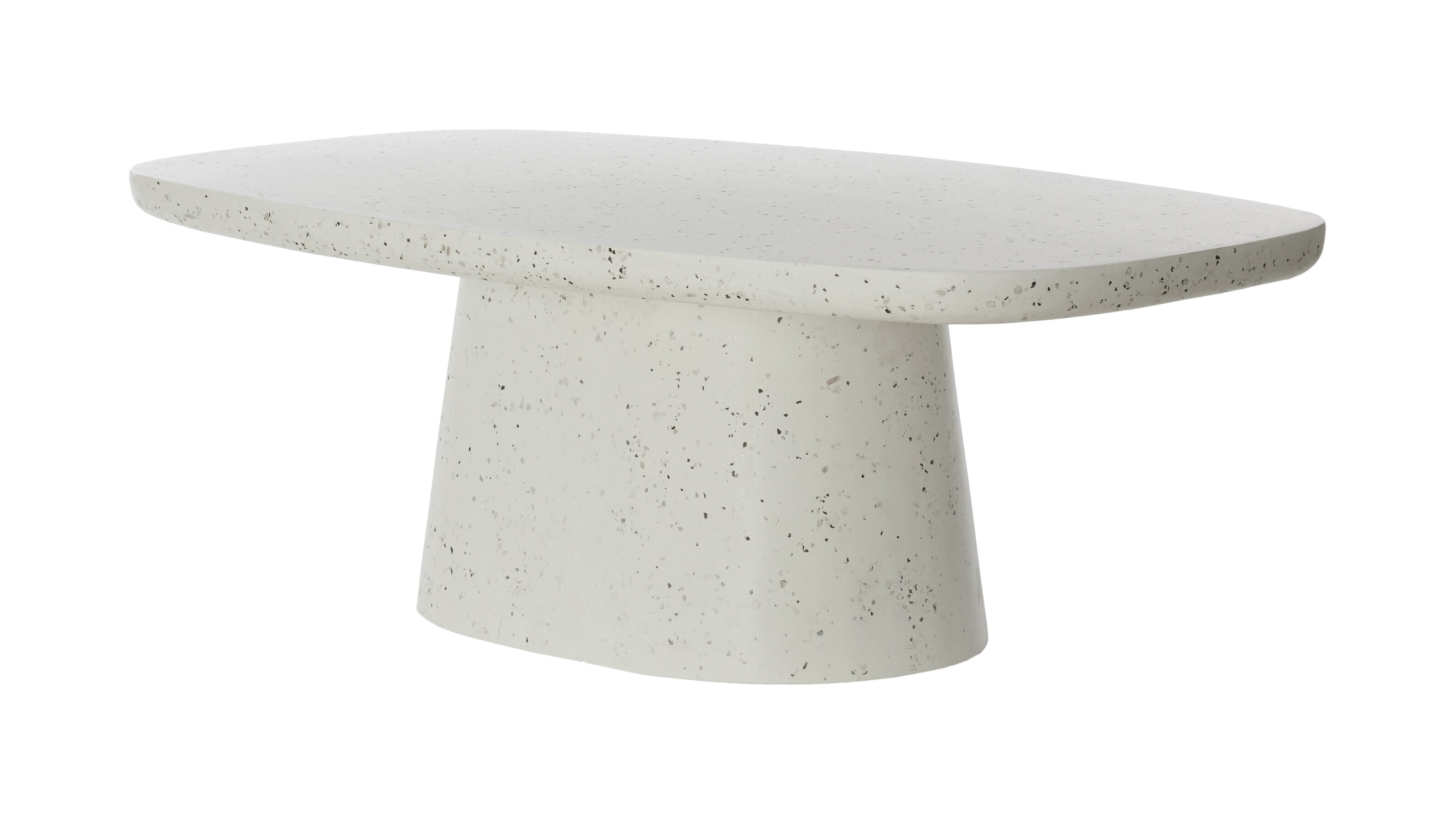 Light & Living Deens Ovale Salontafel Hamura Terrazzo, 120 x 70cm - Wit - Ovaal