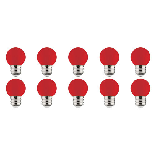 LED Lamp 10 Pack - Romba - Rood Gekleurd - E27 Fitting - 1W