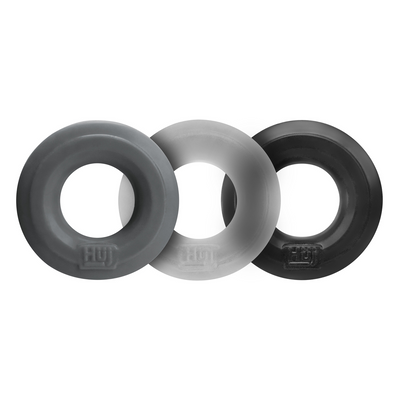 Hunkyjunk Huj3 - Cockring 3-pack - Tar / Ice / Stone