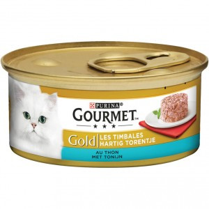 Gourmet Gold Hartig Torentje met tonijn natvoer kat (24x85 g) 2 trays (48 x 85 g)