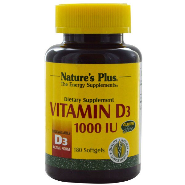 Vitamin D3, 1000 IU (180 Softgels) - Nature&apos;s Plus