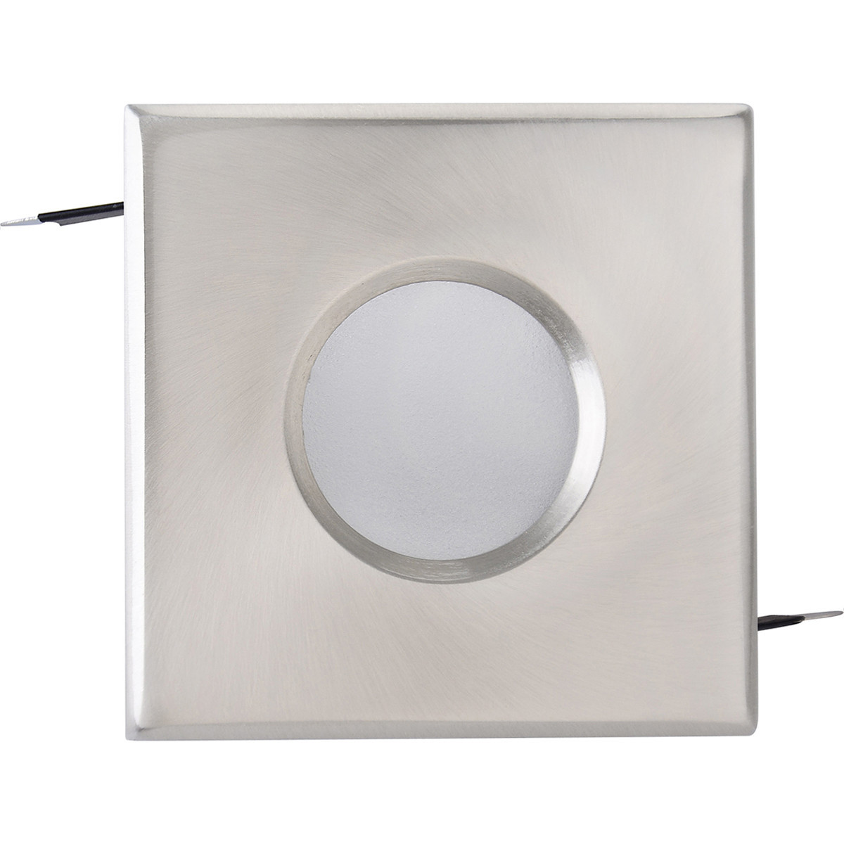 Spot Armatuur GU10 - Aigi - GU10 Inbouwspot - Waterdicht IP65 - Vierkant - Chroom - Aluminium/Glas - 82mm