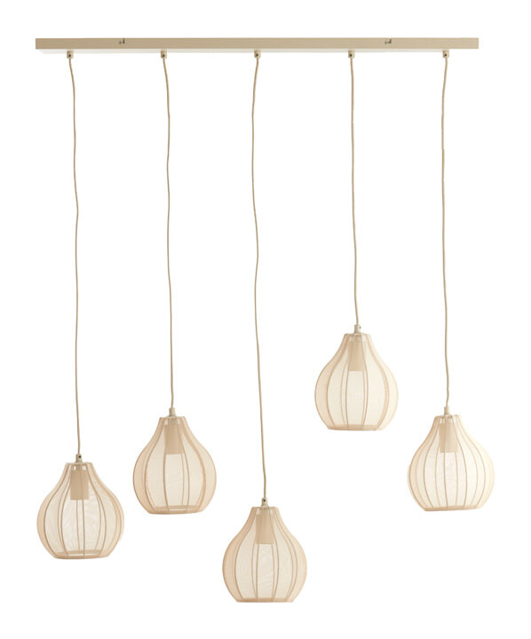 Light & Living Hanglamp 'Elati' 5-lamps, kleur Zand