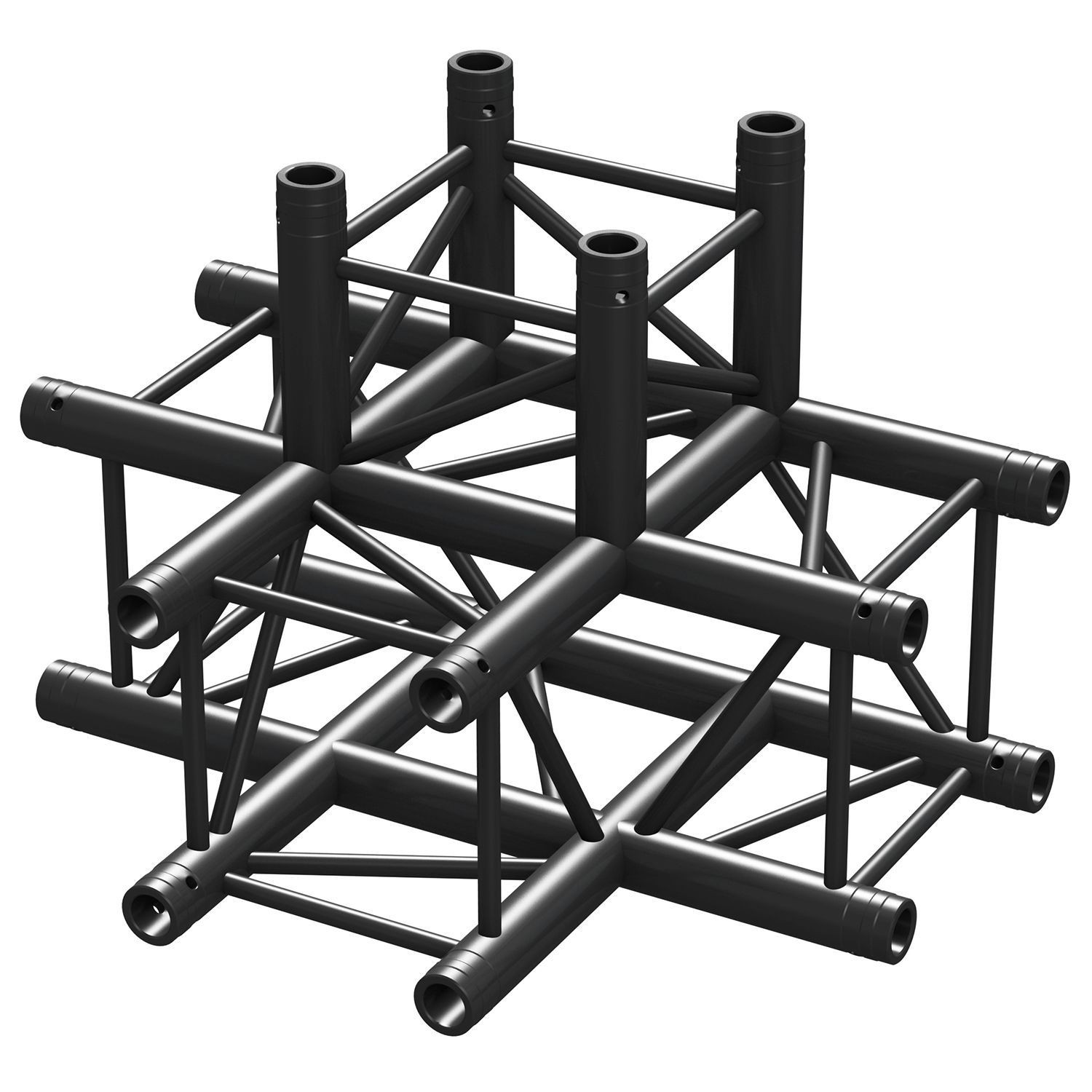 BeamZ Truss P30-T42B vierkante truss zwart T-stuk 4-weg