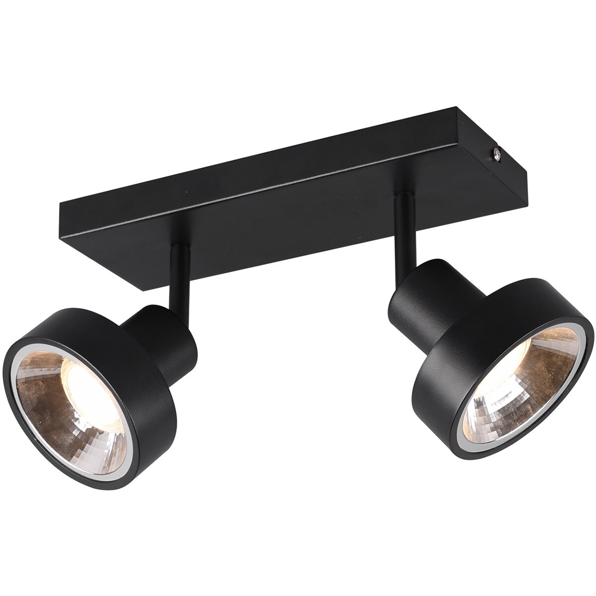 LED Plafondspot - Trion Leonida - GU10 Fitting - 2-lichts - Rechthoek - Mat Zwart - Aluminium