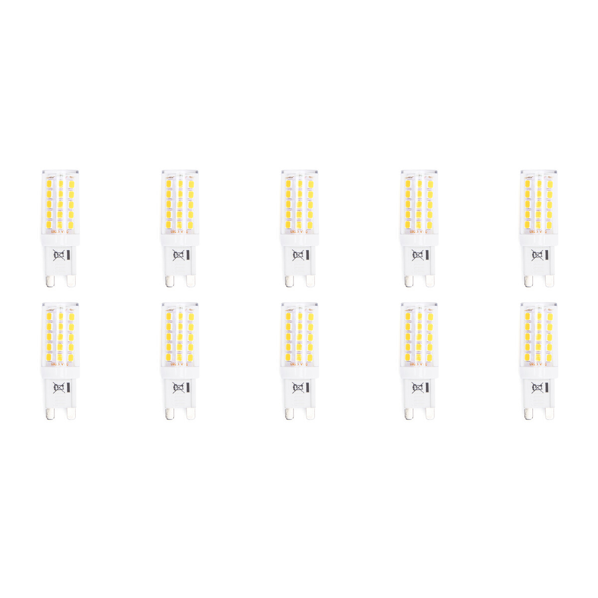 LED Lamp 10 Pack - Aigi - G9 Fitting - 3W - Warm Wit 3000K | Vervangt 32W