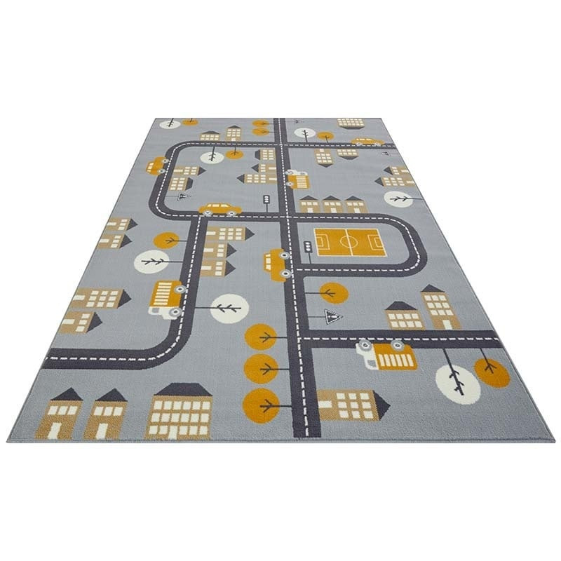 Vloerkleed Kids Town Grijs - Hanse Home Adventures - 160x220 cm - Rechthoek - Dekbed-Discounter.nl