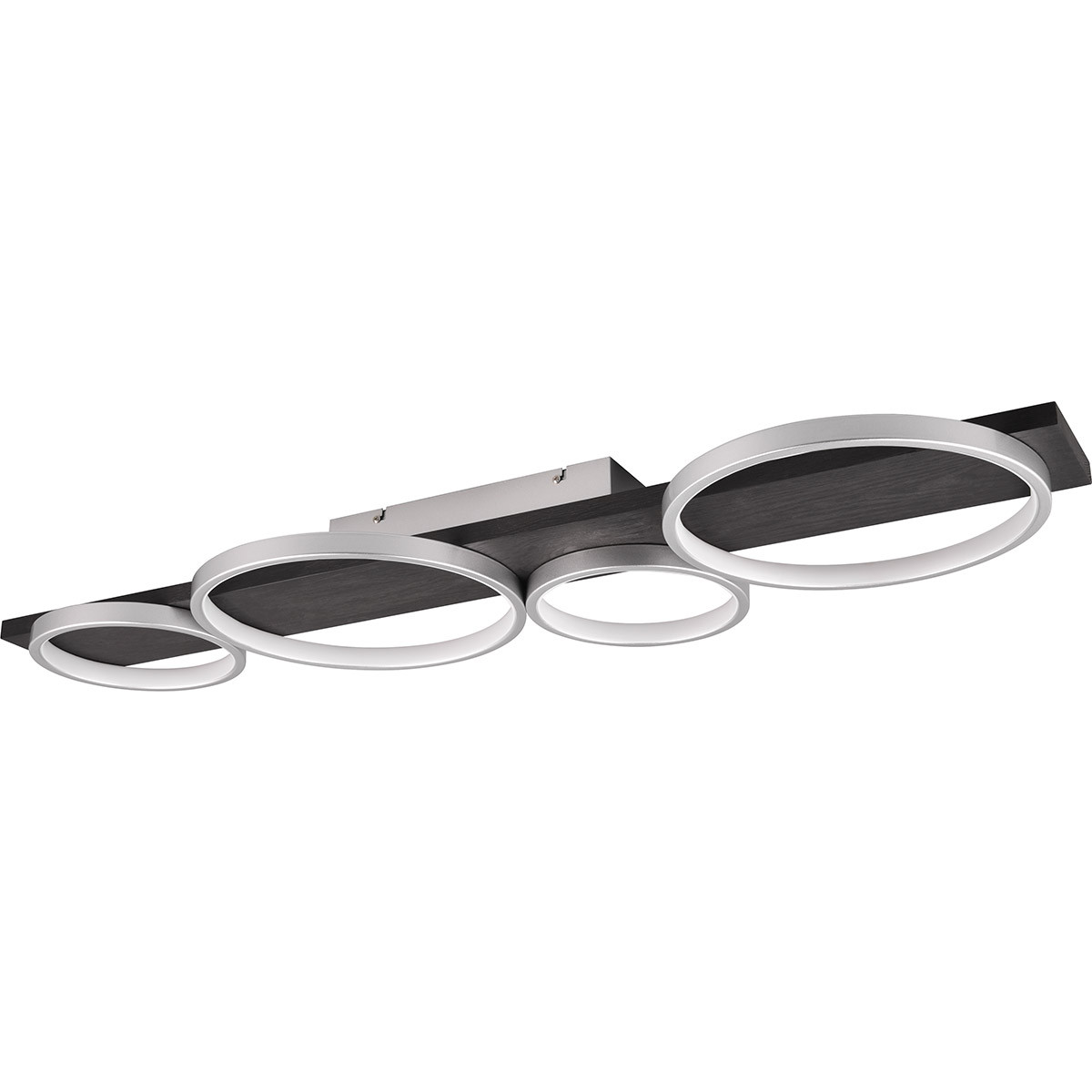 LED Plafondlamp - Trion Rameda - 44W - Warm Wit 3000K - Dimbaar - Rechthoek Rond - Titaan - Metaal