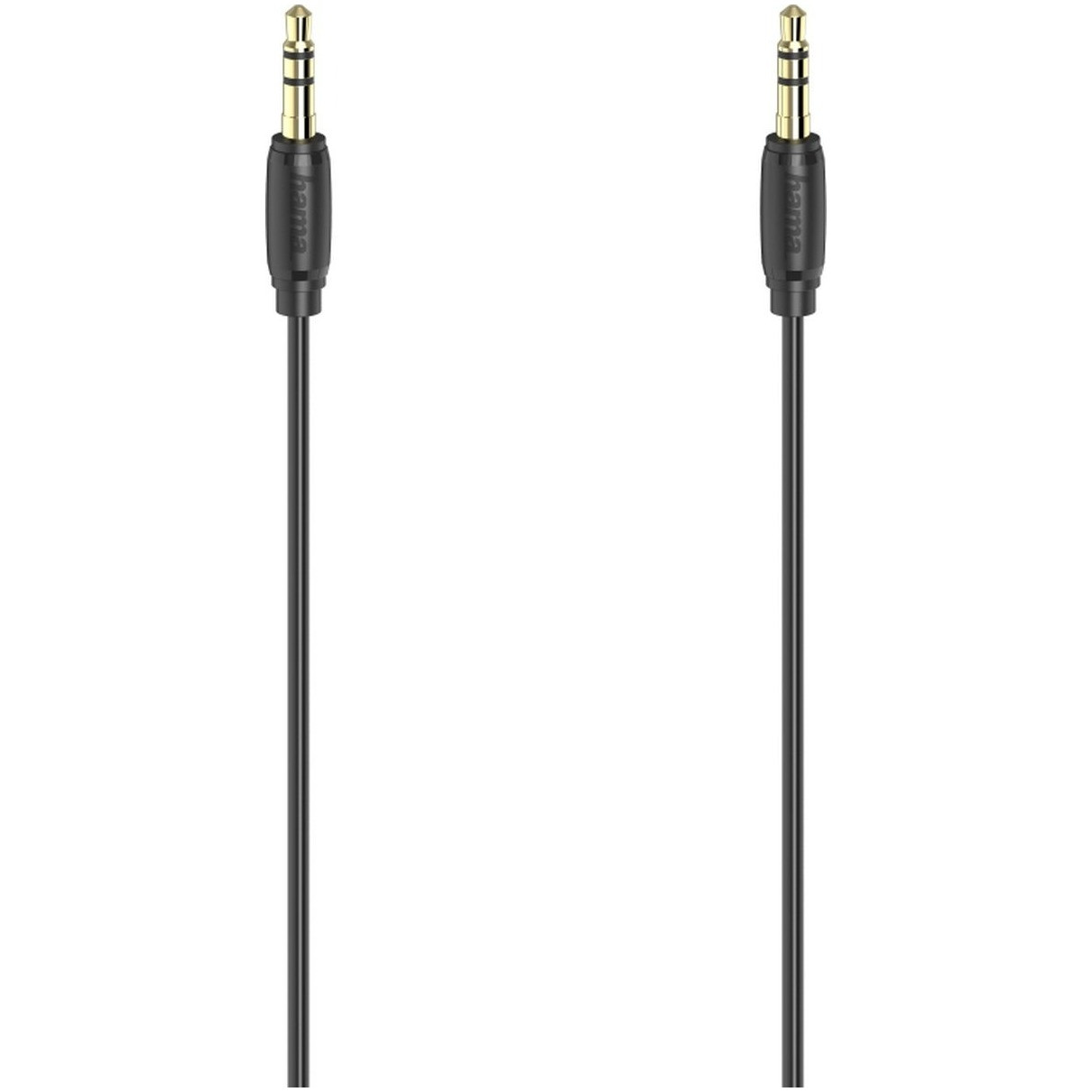 Hama Audiokabel, 3,5mm jack - 3,5mm jack, stereo, verguld, ultradun, 1,5 m Mini jack kabel Zwart