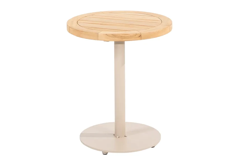 4 Seasons Outdoor | Bijzettafel Volta Teak Ø45 cm x 55(h) cm | Latte