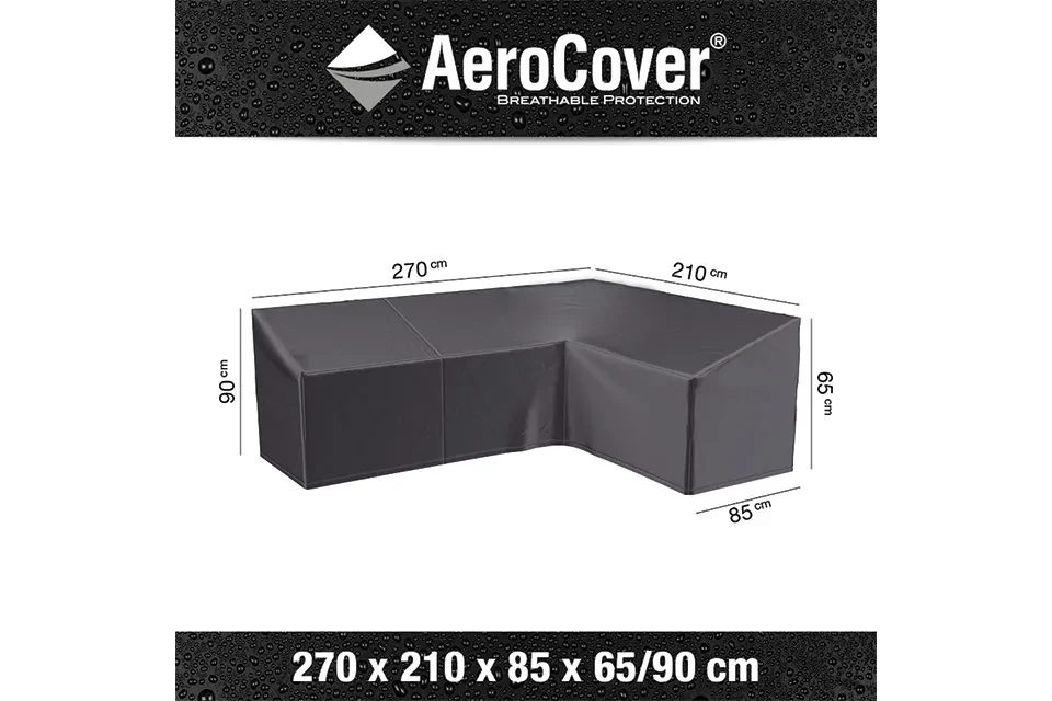 AeroCover | Loungesethoes 270 x 210 x 85 x 65(h) cm | L-vorm Rechts