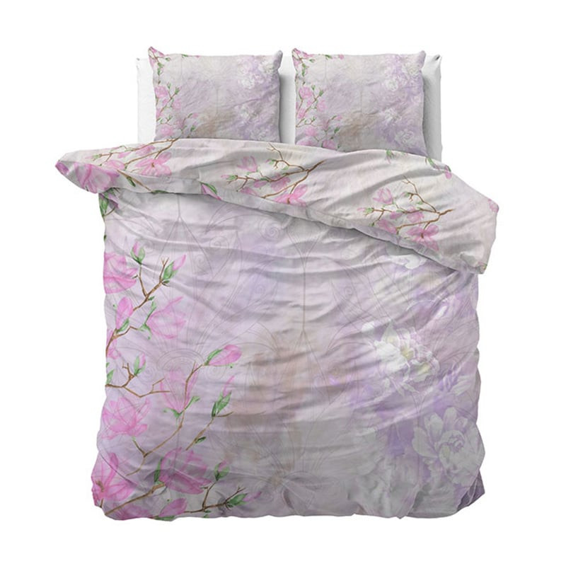 Dekbedovertrek Helena Pink - Lits-Jumeaux (240x220 cm) - Roze Katoen-satijn - Dessin: - Manilla Satin - Dekbed-Discounter.nl