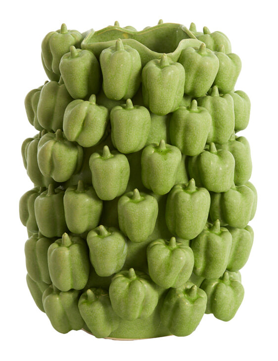 Light & Living Vaas 'Bellpepper' Keramiek, 47cm hoog, kleur Mat Groen