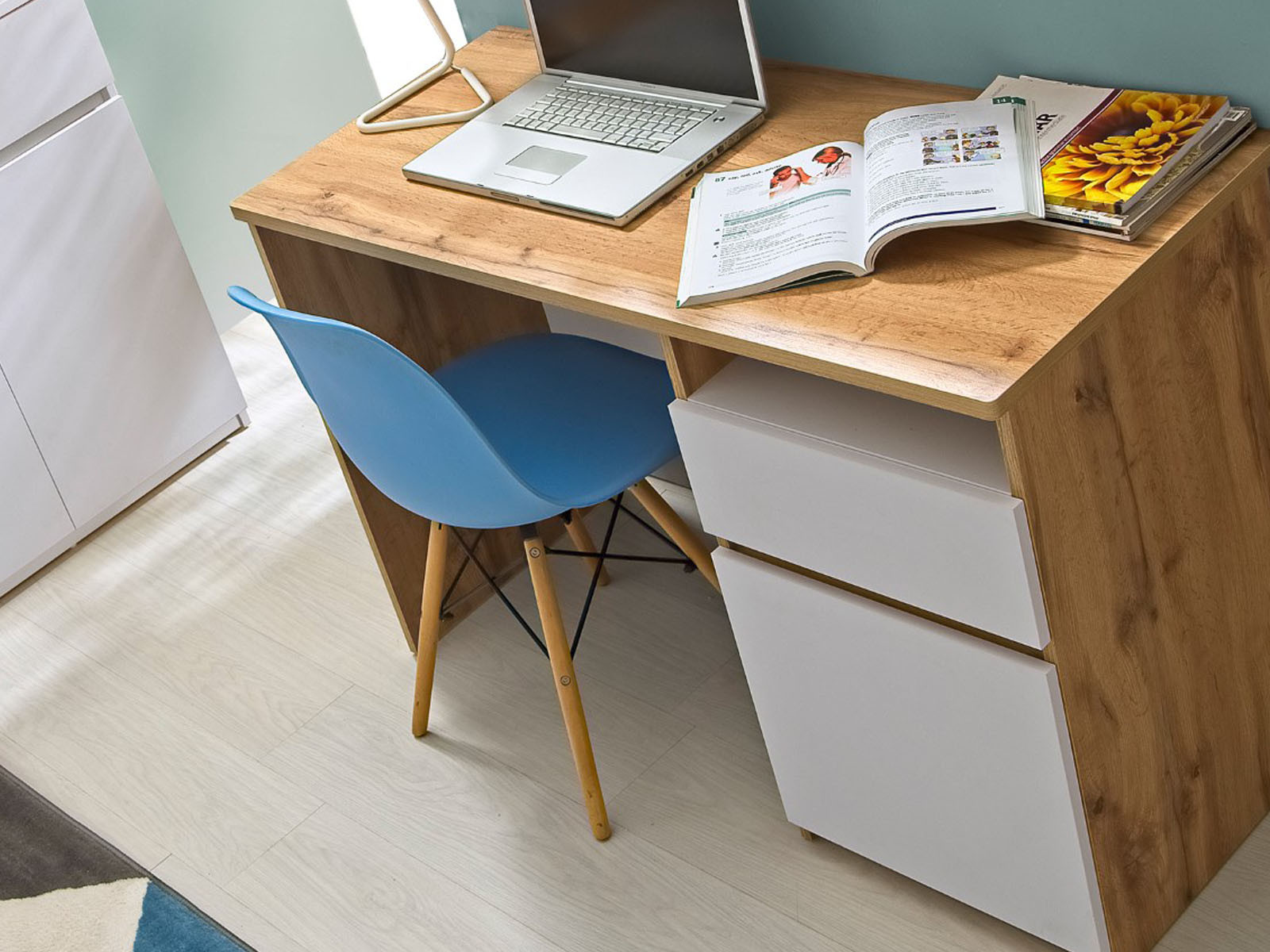 Bureau ARKEA 120 cm wit/wotan eik