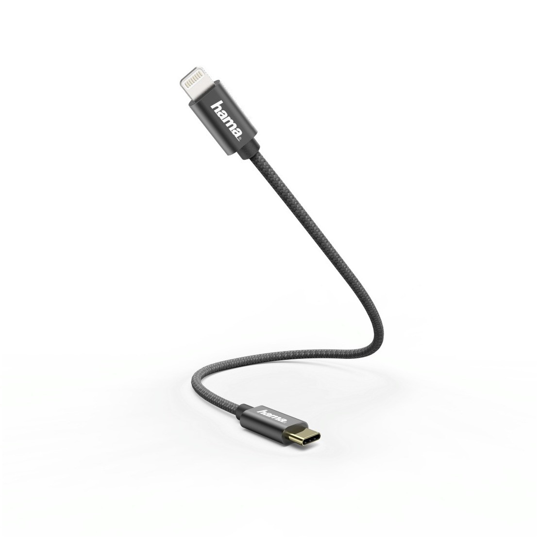 Hama Laad/Synchrokabel,USB-C - Lightning, 0.2m Oplader Zwart