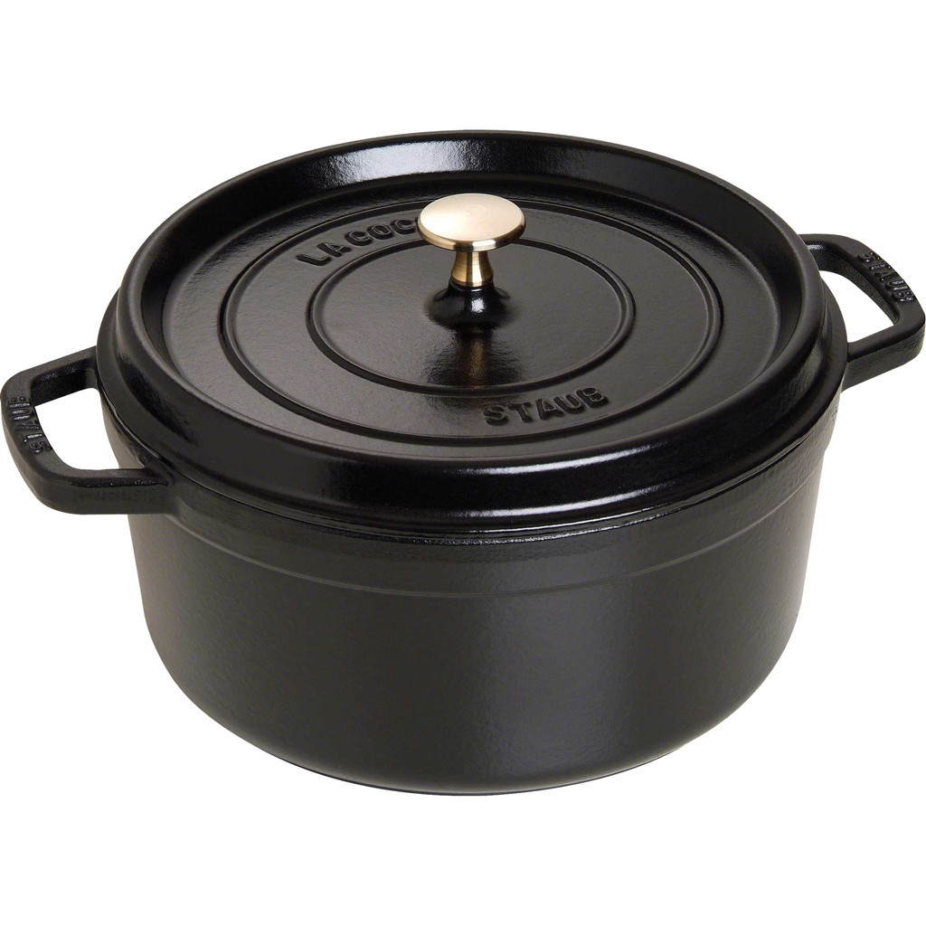 Staub Ronde Stoof-/Braadpan 24 cm Zwart