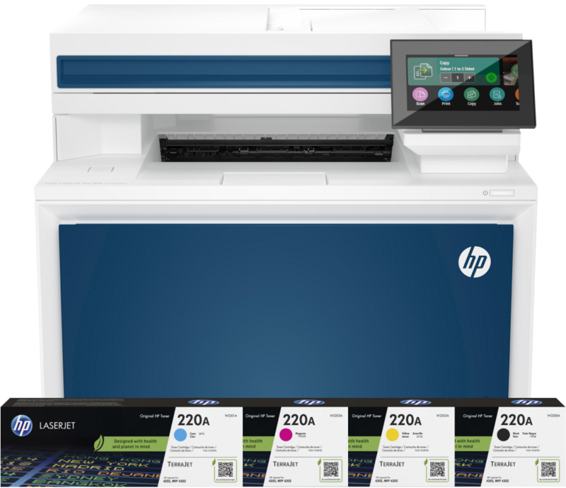 HP Color LaserJet Pro MFP 4302fdw + 1 extra set toners