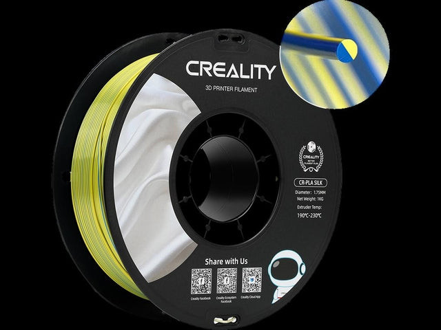 3d filament creality pla 1.75mm silk geel blw 1kg