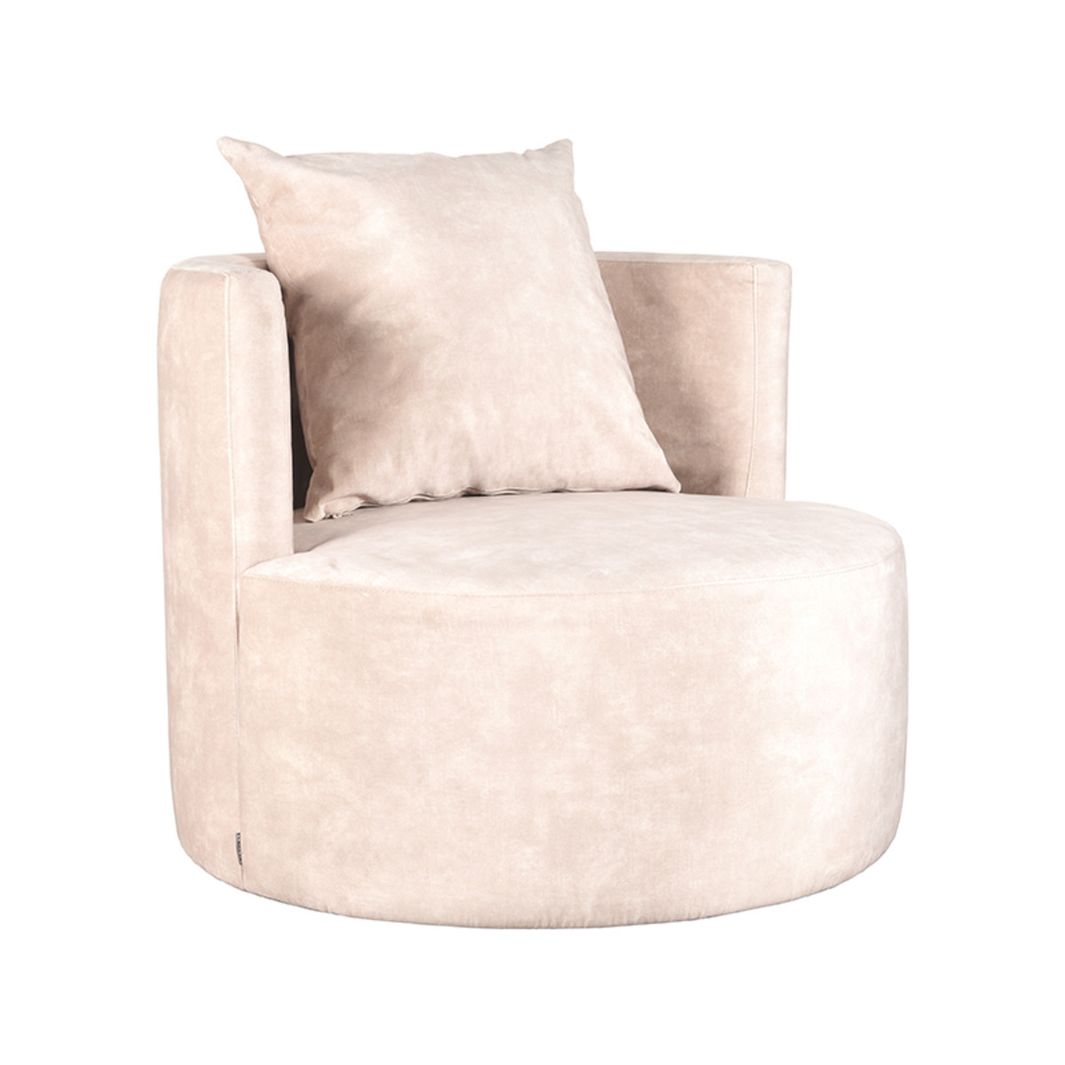 LABEL51 Fauteuil Evy - Naturel - Velours - 90 cm