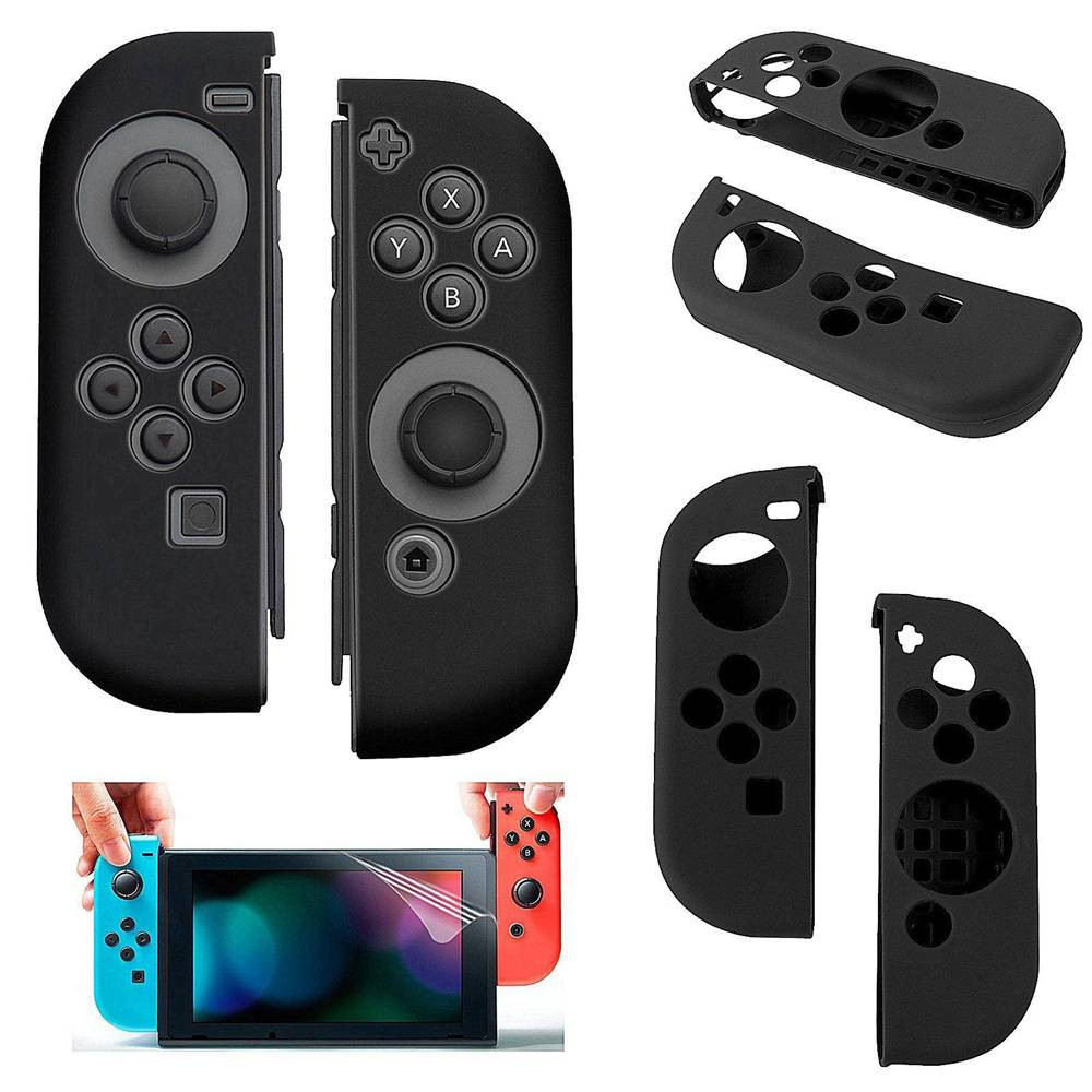 Silicone Anti Slip cover voor Nintendo Switch Controller Zwart