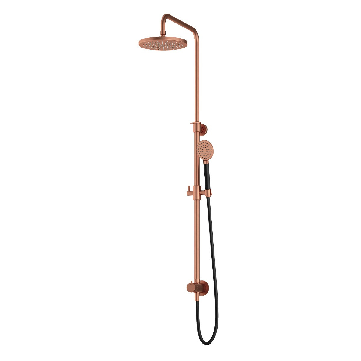 Hotbath Cobber M438 stortdouche met ronde handdouche en 20cm hoofddouche koper geborsteld