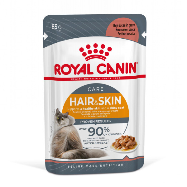 Royal Canin Hair & Skin Care in gravy natvoer kat (85 g) 2 dozen (24 x 85 g)