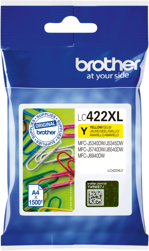 Brother LC-422XL Cartridge Geel