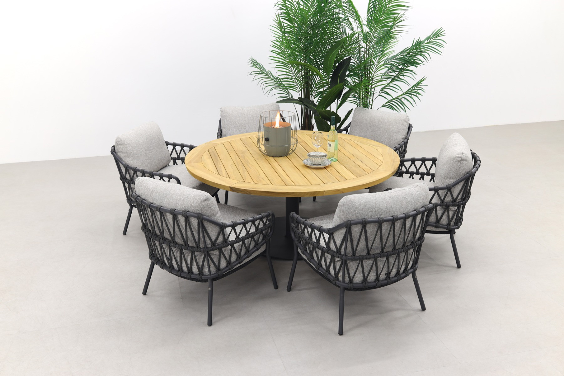 4 Seasons Calpi/Saba Ø160 cm. - Low dining - ronde tuinset