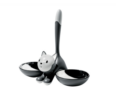 Alessi Tigrito Kattenvoerbak grijs 55cl