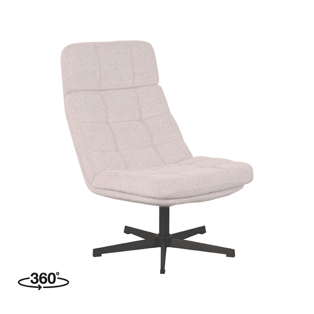 LABEL51 Fauteuil Alvar - Naturel - Boucle - Excl. Hocker