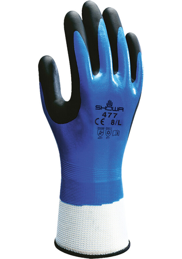 Showa handschoenen - 477 - maat XXL - blauw / zwart - nitril - thermal