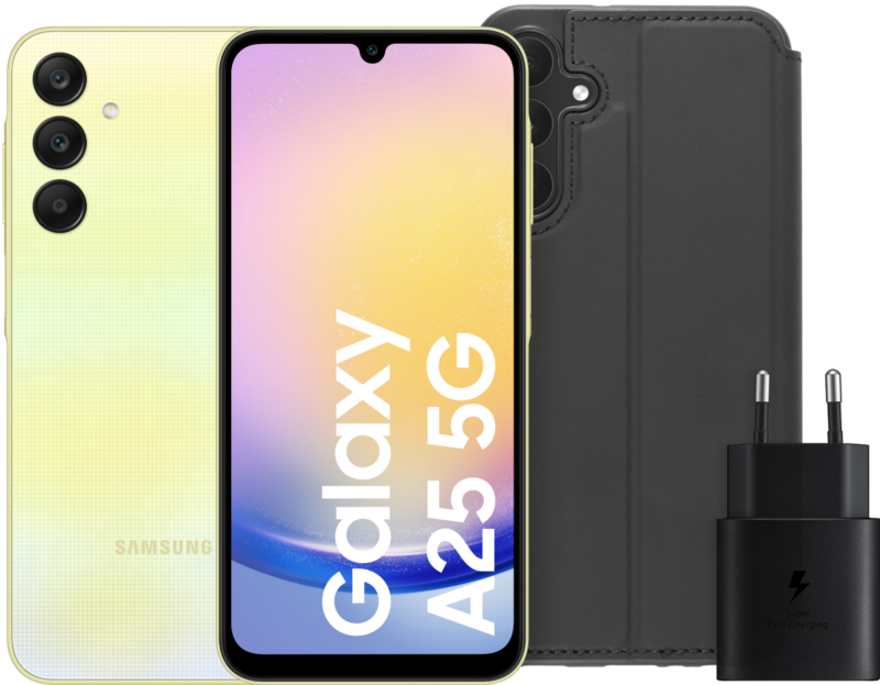 Samsung Galaxy A25 128GB Geel 5G + Accessoirepakket